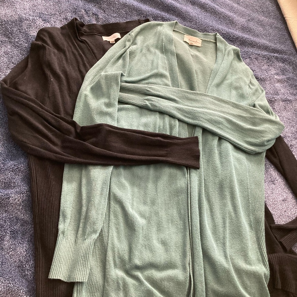 Soft Surroundings Black and Teal Sweaters